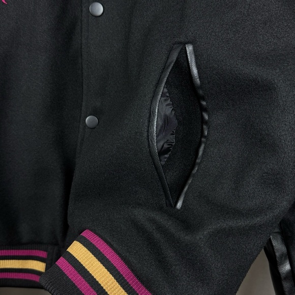 Stussy Black Eight Embroidered Baseball Jacket - Picture 6 of 9